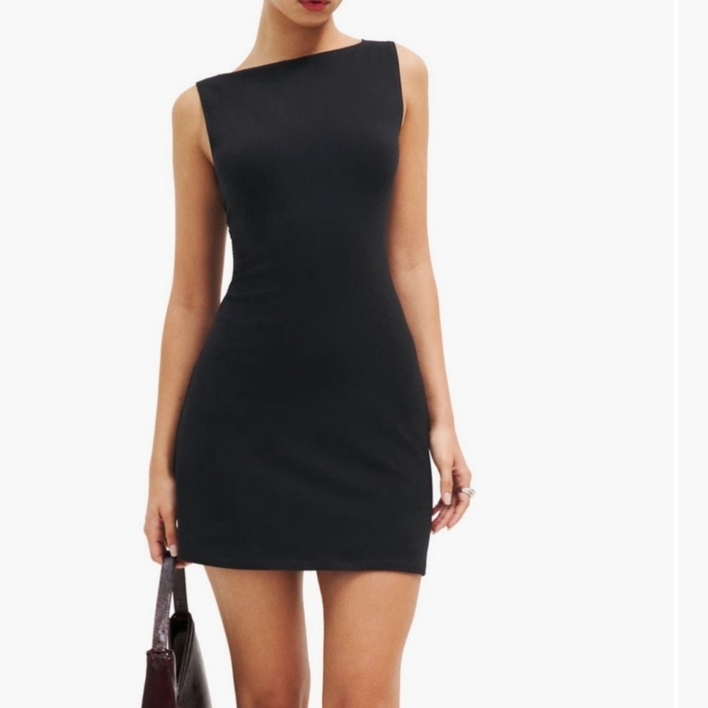 Reformation Nataly Black Sleeveless Mini Dress Size XL